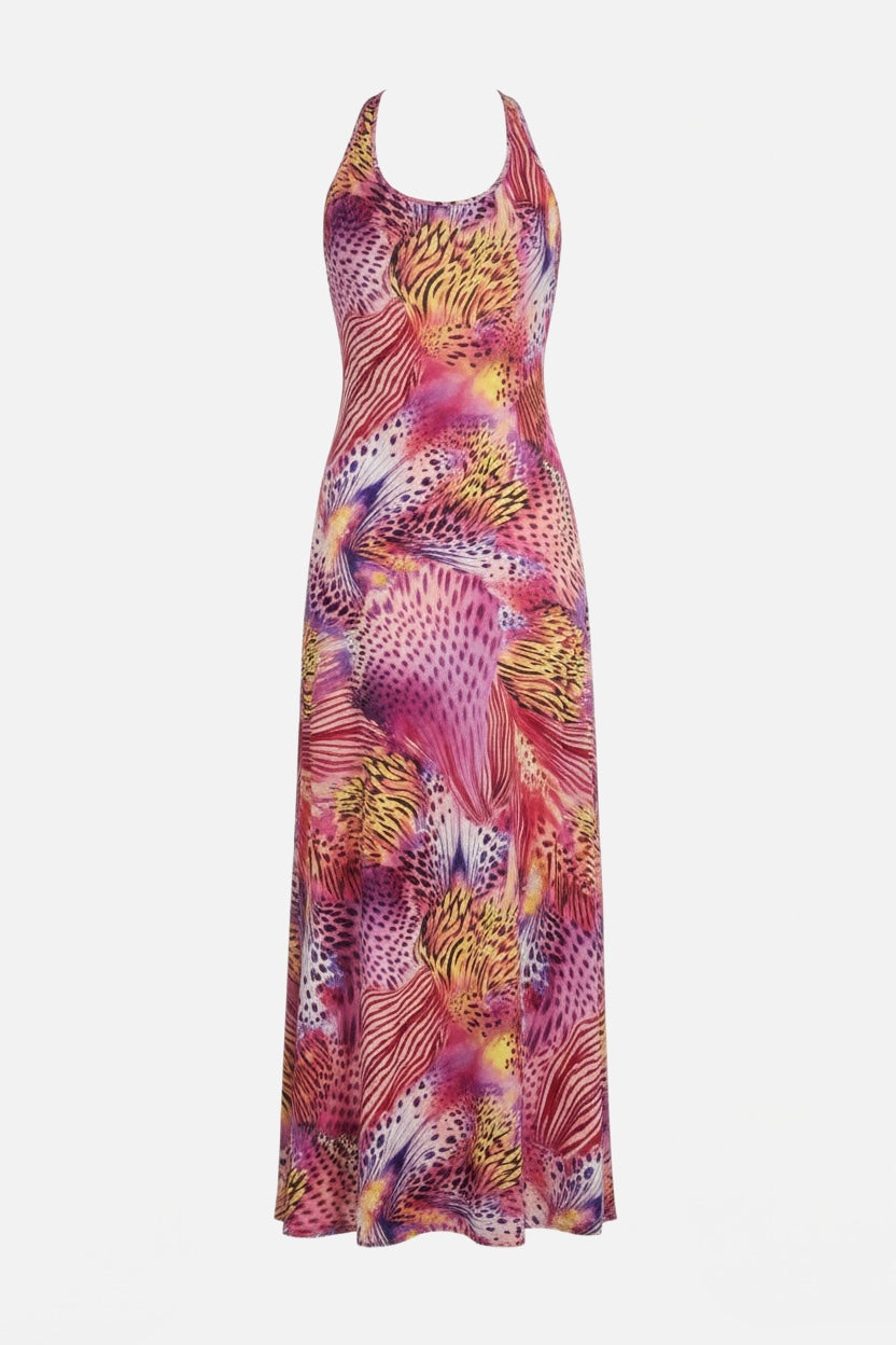 4GIVENESS - Vestito lungo PINK BUTTERFLY donna
