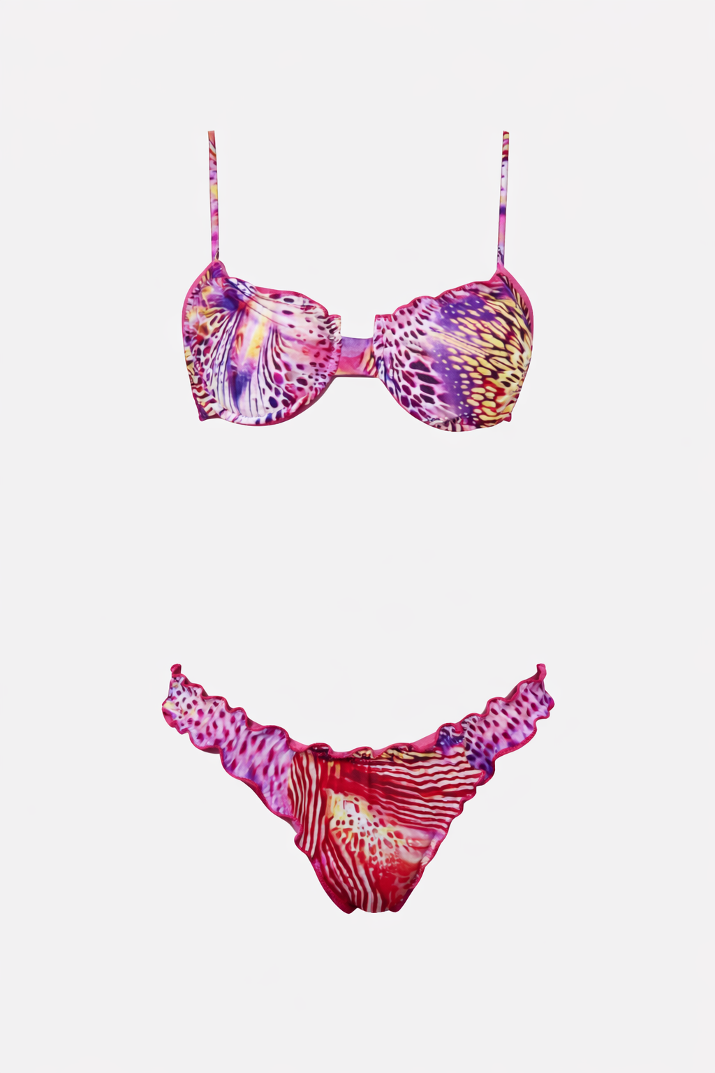 4GIVENESS - Bikini reggiseno con slip fisso PINK BUTTERFLY donna