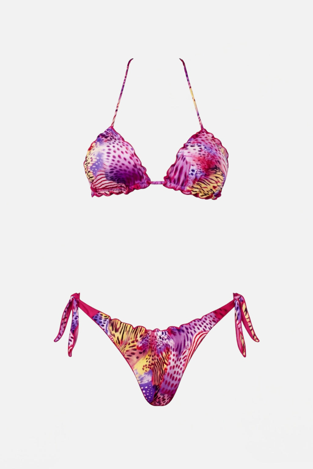 4GIVENESS - Bikini triangolo con slip regolabile PINK BUTTERFLY donna