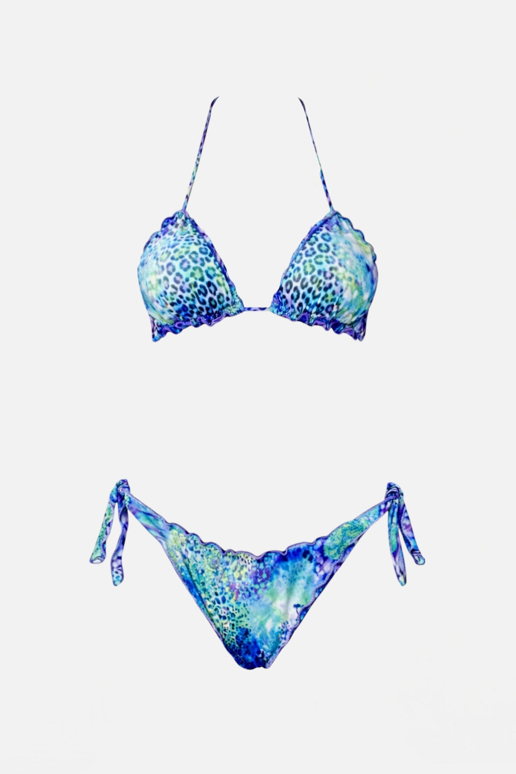 4GIVENESS - Bikini triangolo con slip regolabile PATCH ANIMALIER donna