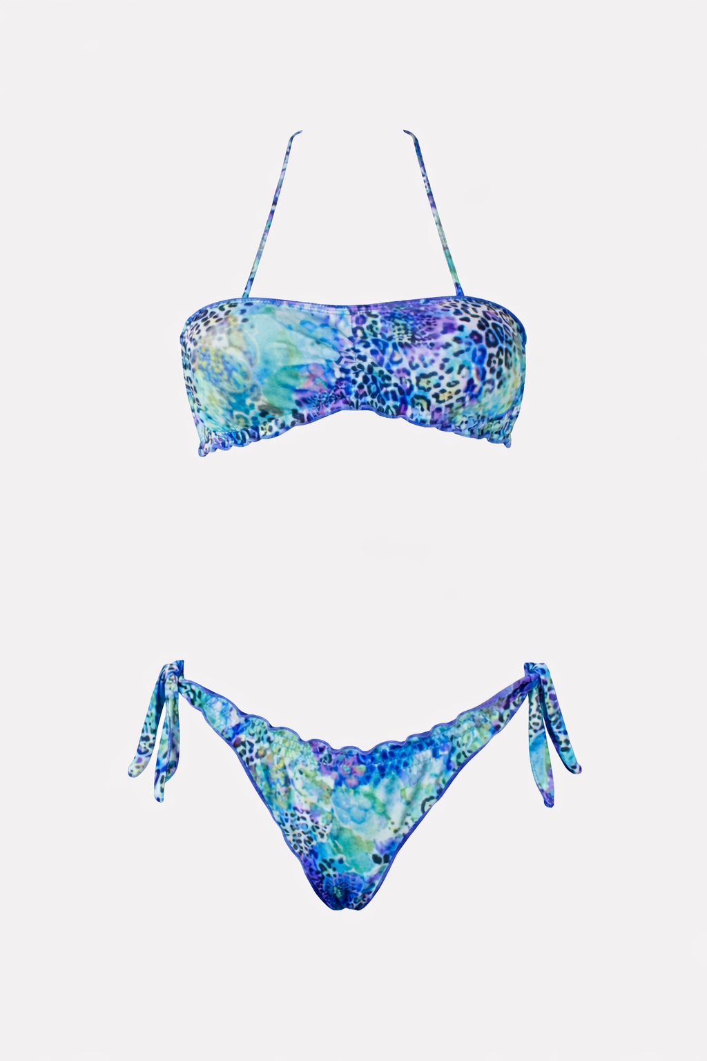4GIVENESS - Bikini fascia con slip regolabile PATCH ANIMALIER donna