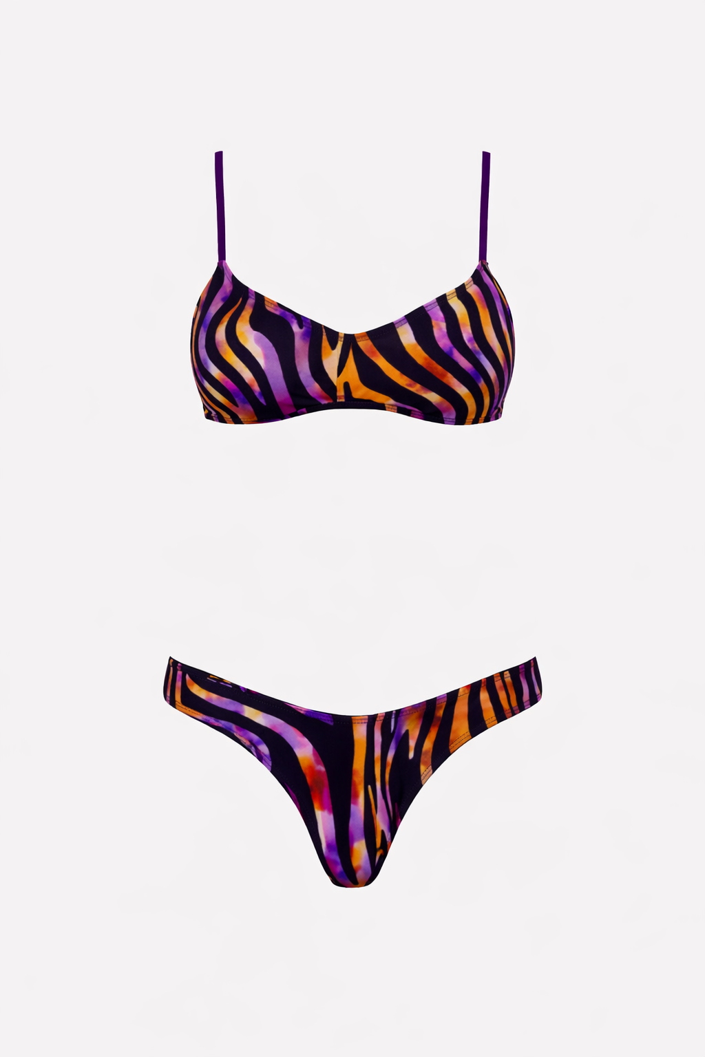 4GIVENESS - Bikini top con slip fisso HYPNOTIC ZEBRA donna