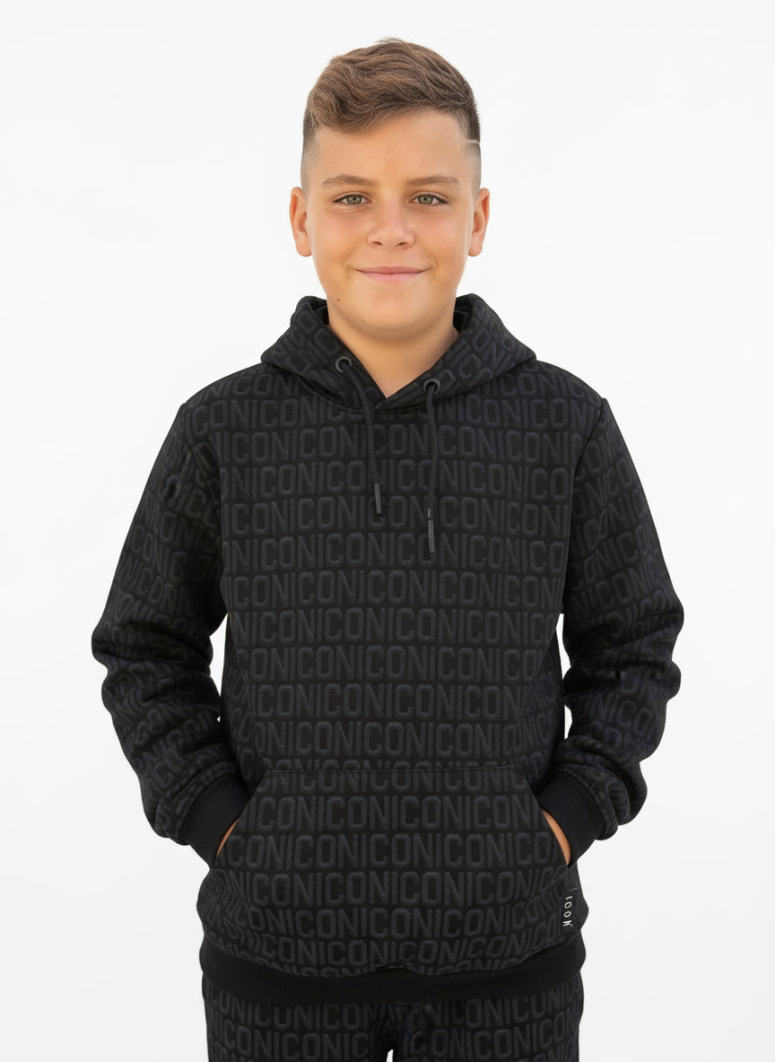 ICON - Felpa logata con cappuccio bambino
