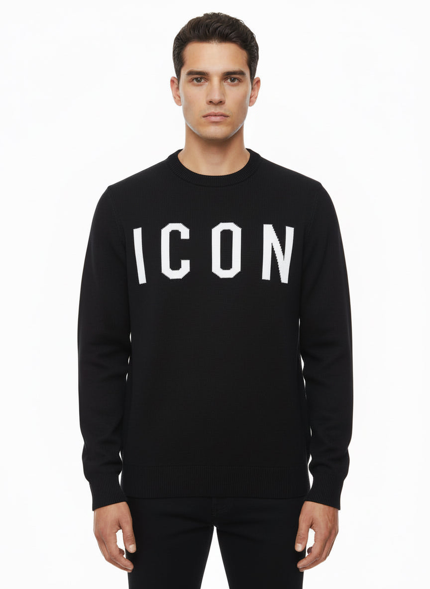 ICON - Maglioncino con maxi logo uomo