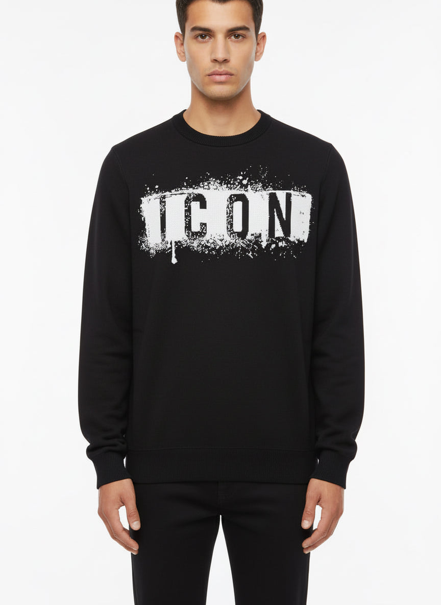 ICON - Maglioncino con logo colature uomo