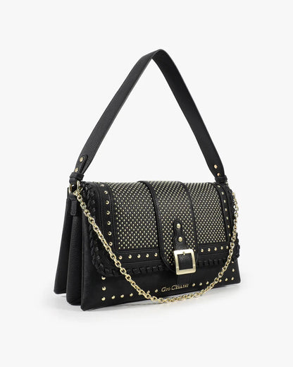 GIO CELLINI - Borsa ANGELINA nera con borchie argento