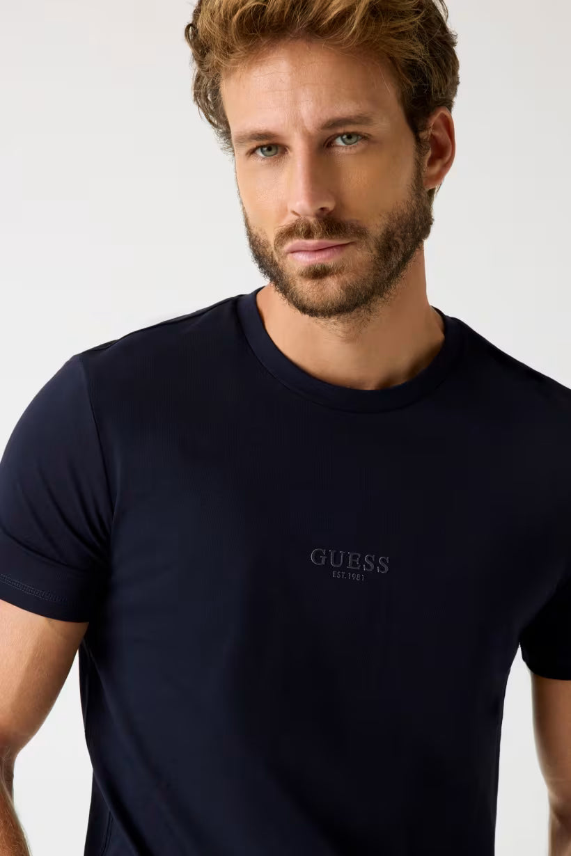 GUESS - T-shirt con logo gommato uomo