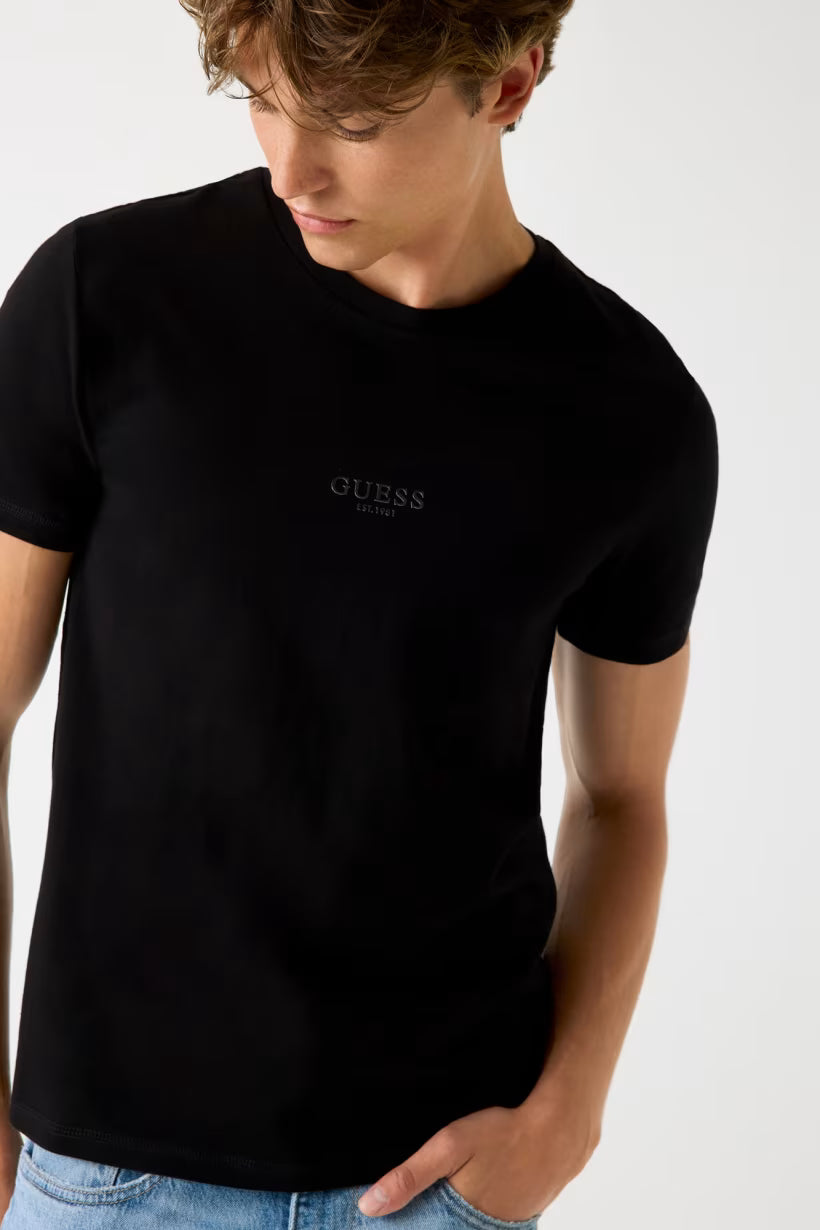 GUESS - T-shirt con logo gommato uomo