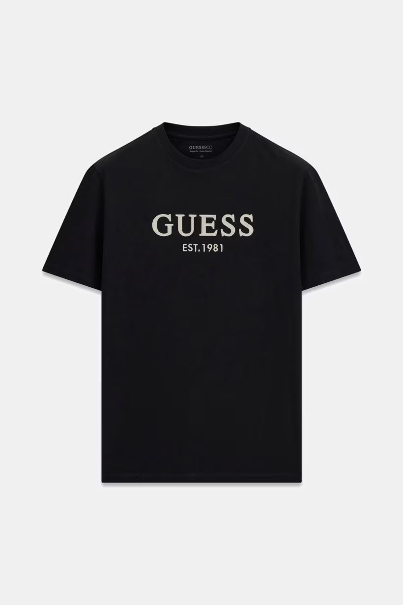 GUESS - T-shirt con logo ricamato uomo