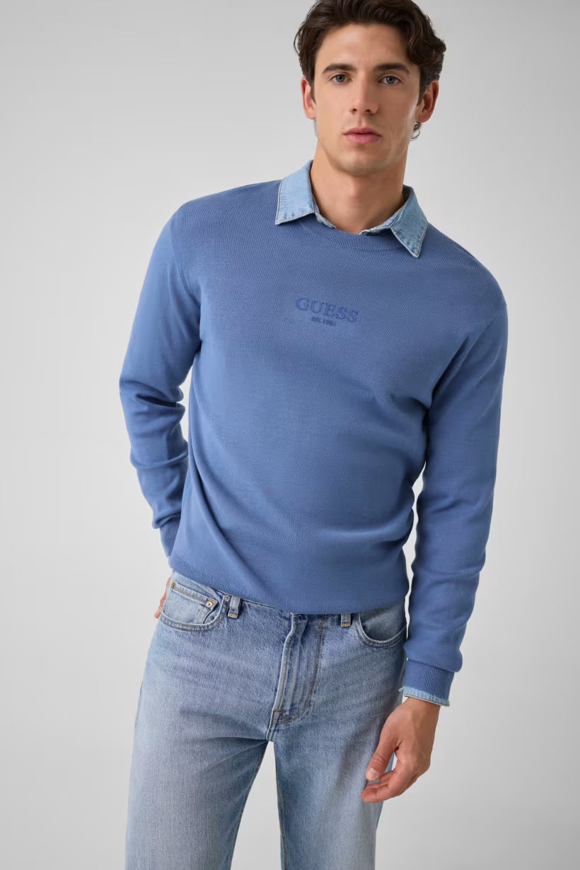 GUESS - Maglioncino con logo in rilievo uomo