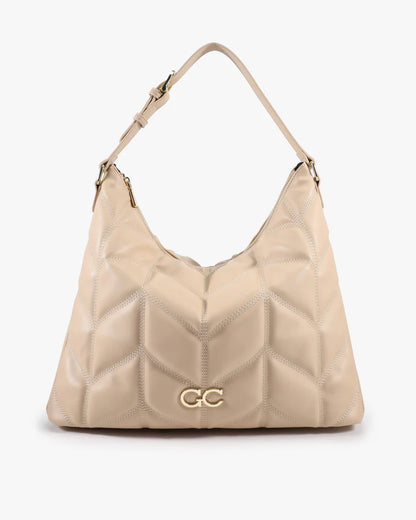 GIO CELLINI - Borsa REGINA beige effetto matelassé