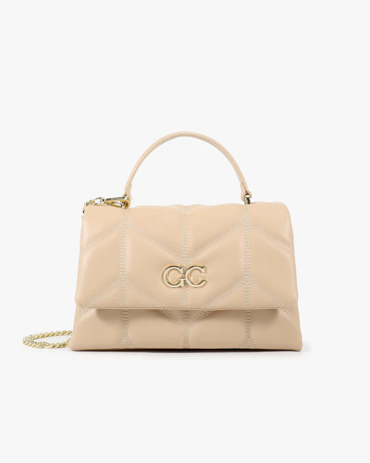 GIO CELLINI - Borsa CLIO beige effetto matelassè