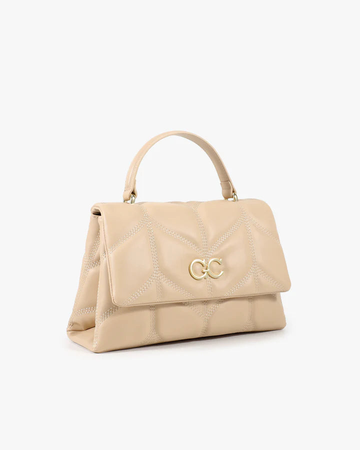 GIO CELLINI - Borsa CLIO beige effetto matelassè