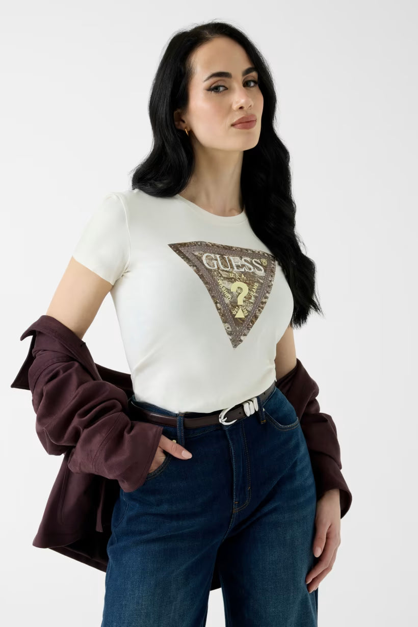 GUESS - T-shirt con logo stampato donna