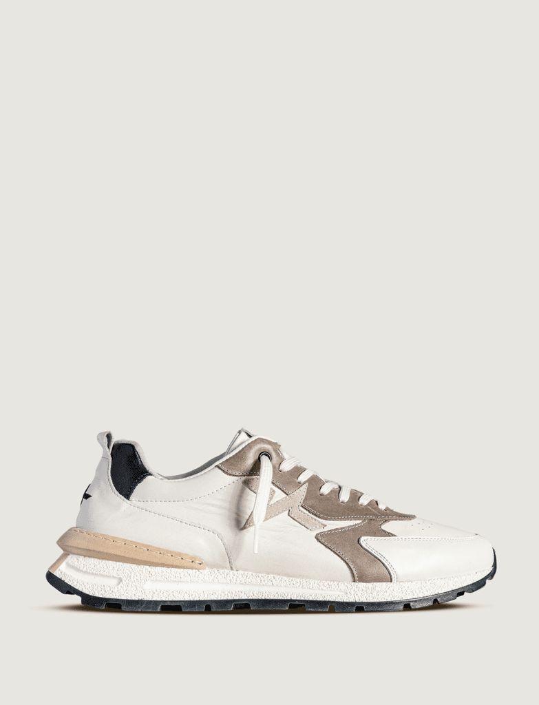 TWELVE - Sneakers KIOTO bianca e tortora uomo