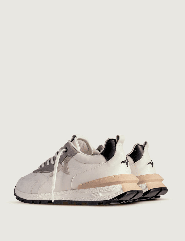 TWELVE - Sneakers KIOTO bianca e tortora uomo