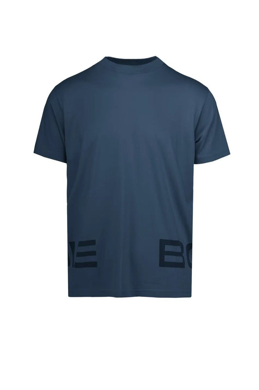 BOMBOOGIE - T-shirt blu con stampa nera