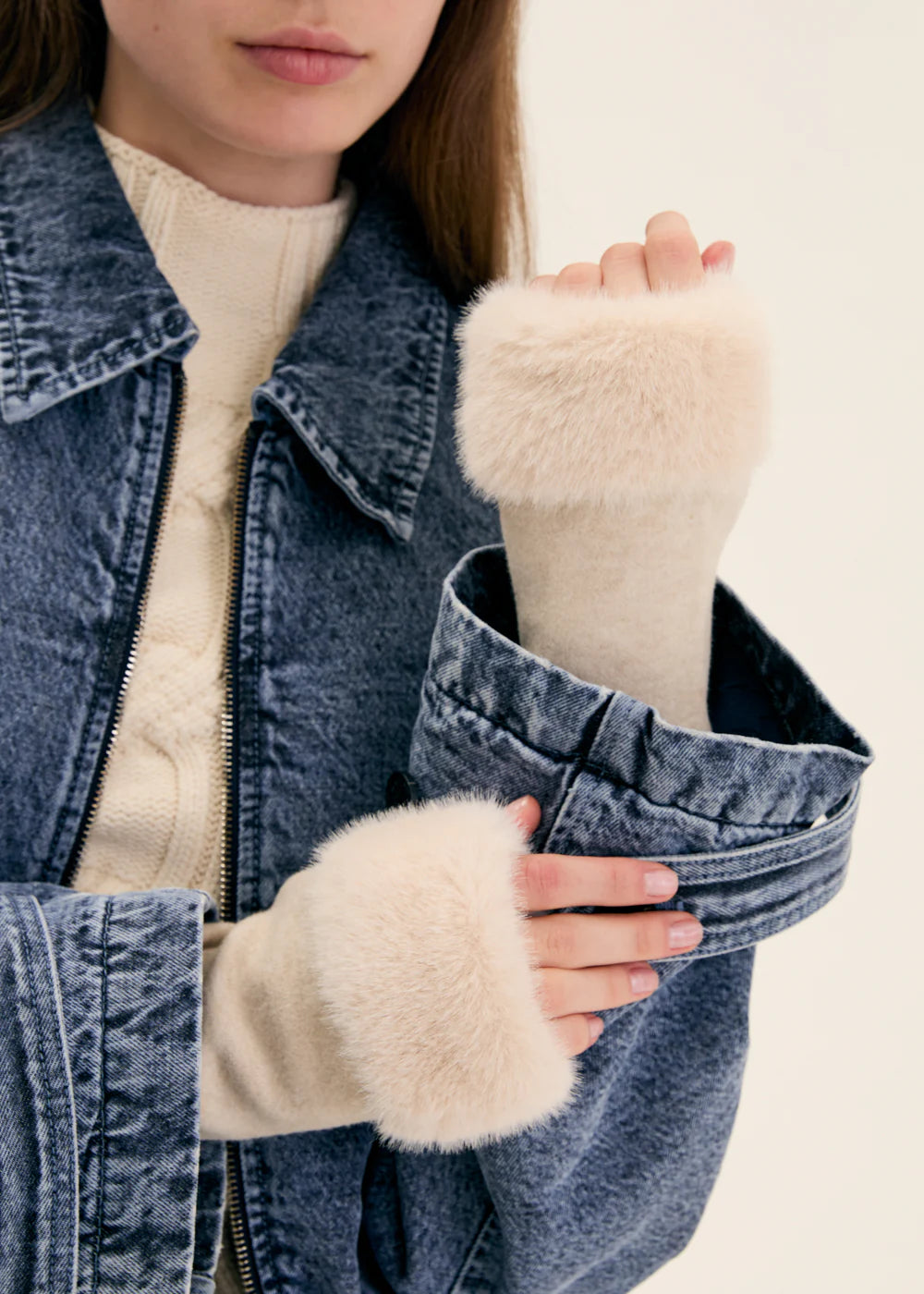 NALI - Guanti FURRY senza dita donna