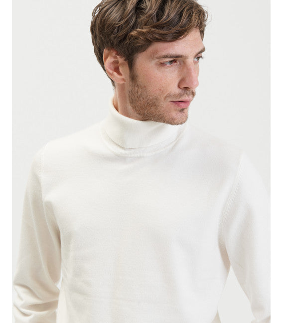 GIANNI LUPO - Dolcevita panna in lana rasata uomo