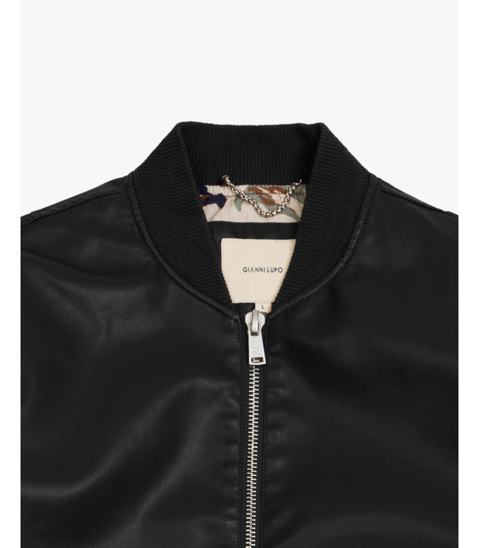 GIANNI LUPO - Giubbotto nero in ecopelle leggero uomo