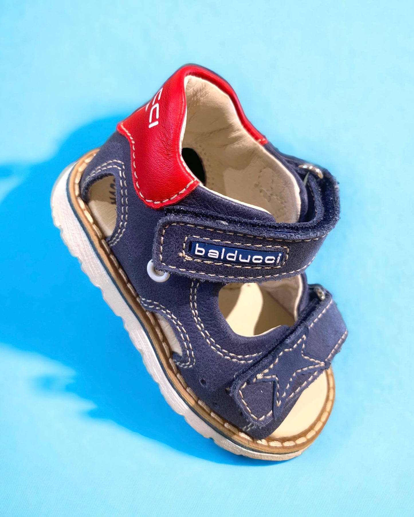 BALDUCCI - PRIMO PASSO - Sandaletto blu con dettaglio rosso bambino