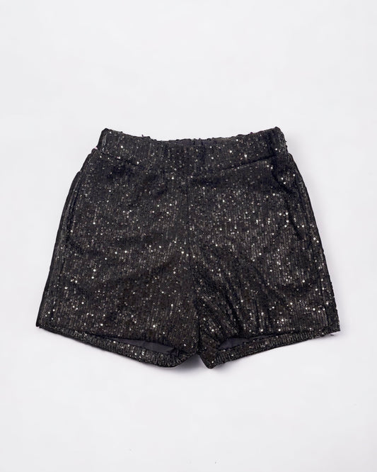 SHOP ART -  Pantaloncino nero con paillettes donna