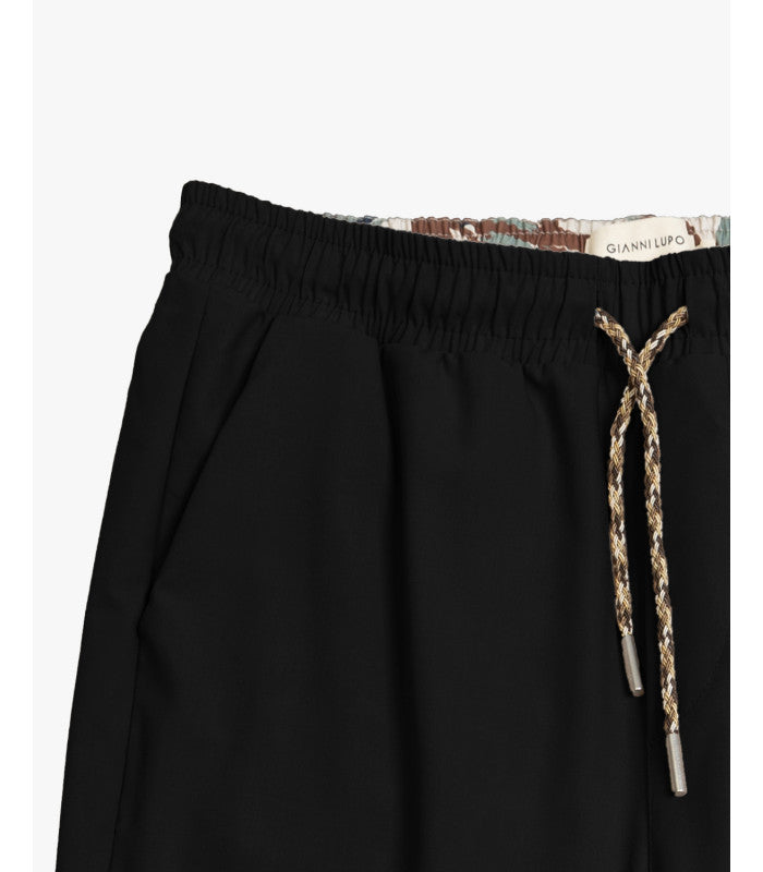 GIANNI LUPO - Pantalaccio nero con coulisse uomo