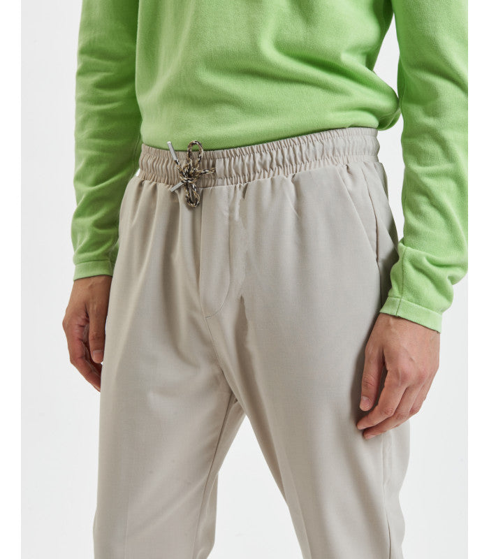 GIANNI LUPO - Pantalaccio beige con coulisse uomo