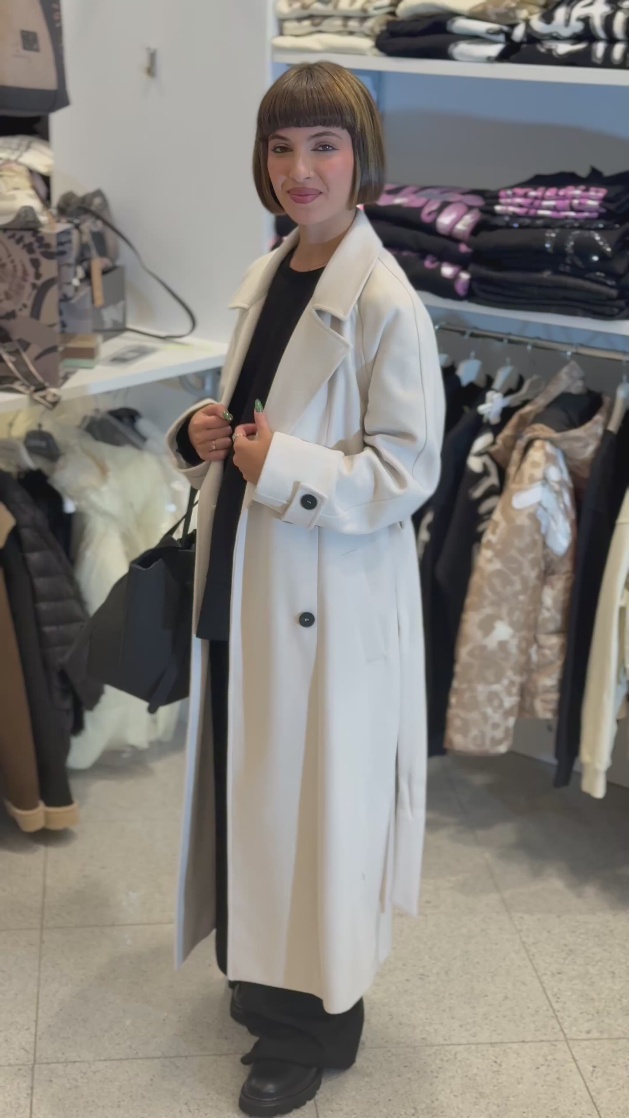 TEE TIME - Cappotto maxi con bottoni donna