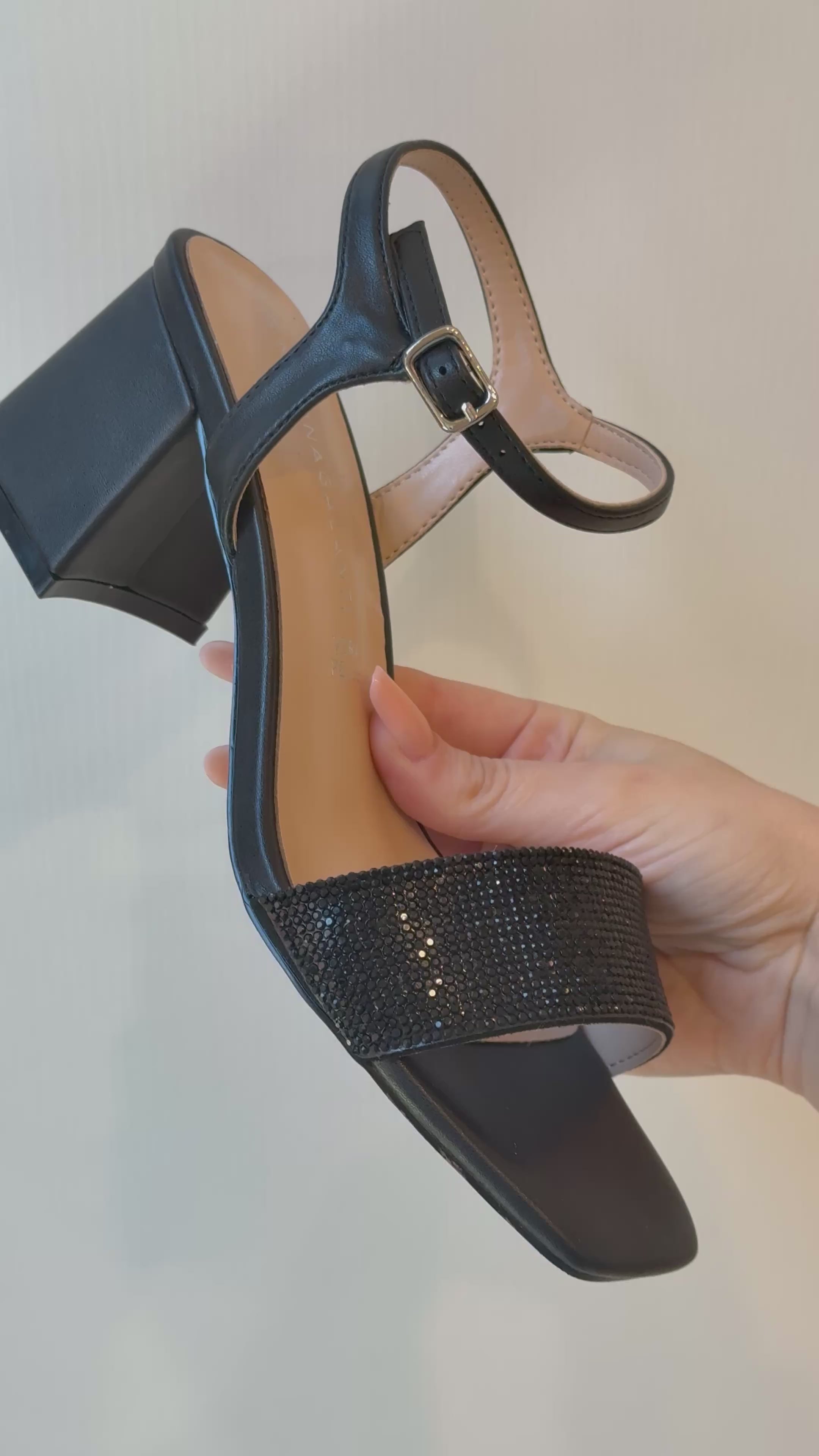 MARINA GALANTI - Sandalo con tacco quadrato nero donna
