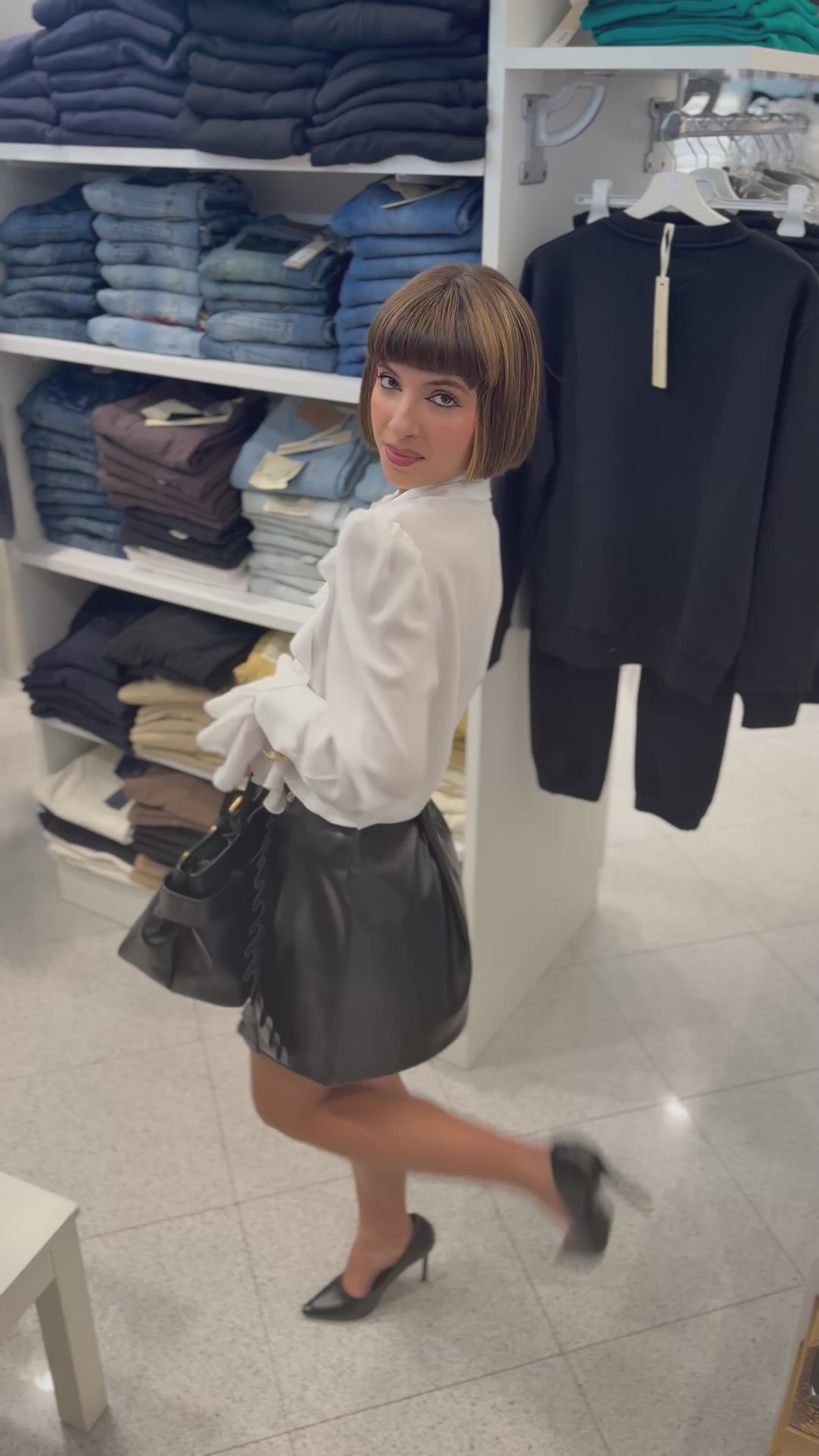 DIGITAL - Gonna con rouge in ecopelle donna