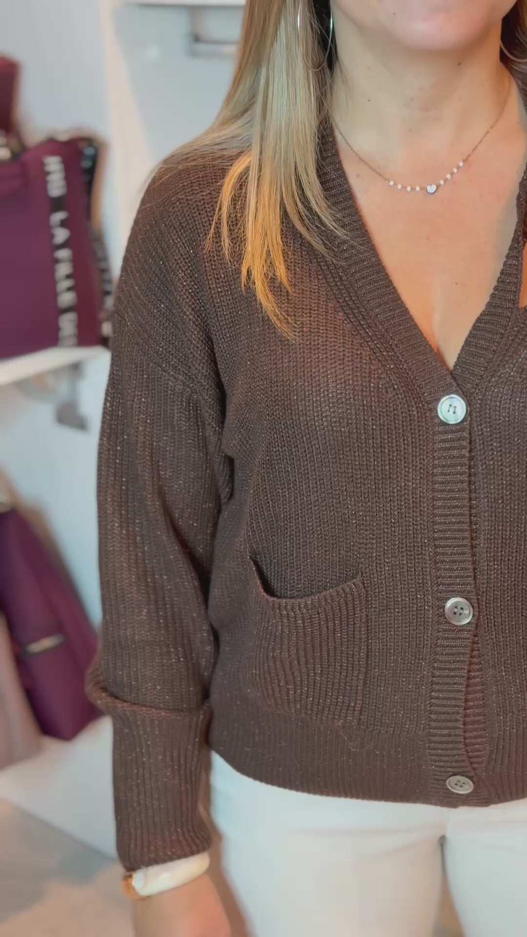 GL FOR HER - Cardigan in lurex