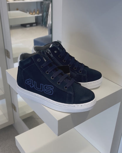 4US BY CESARE PACIOTTI - Sneakers blu in pelle scamosciata