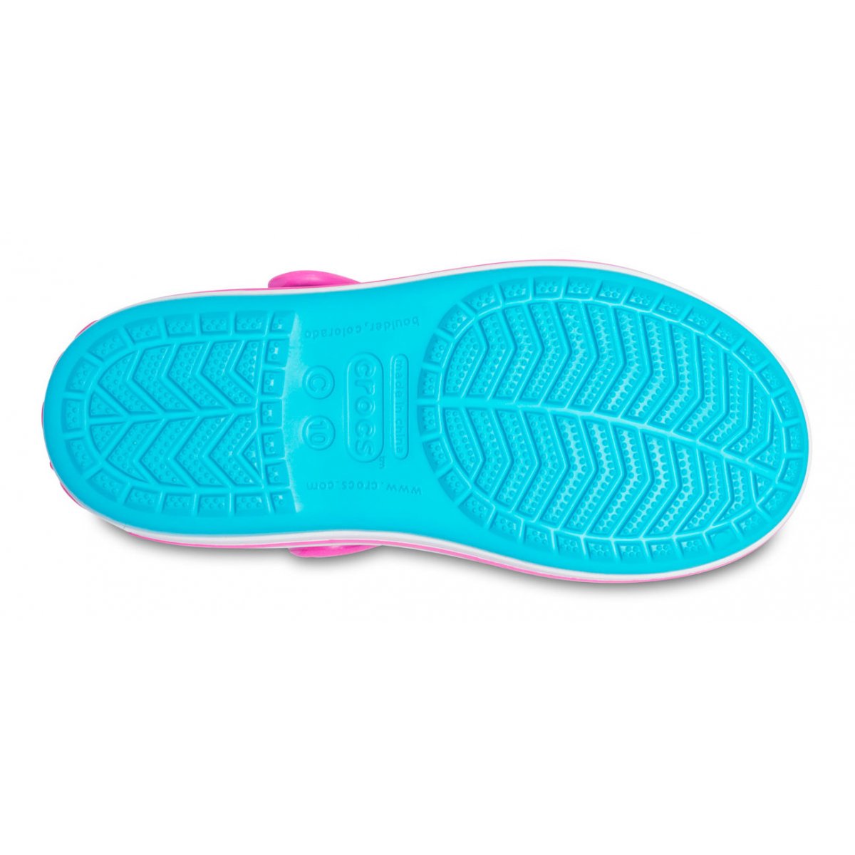 CROCS - Ciabattina azzurra con dettagli rosa