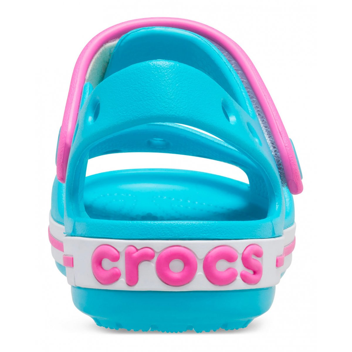 CROCS - Ciabattina azzurra con dettagli rosa