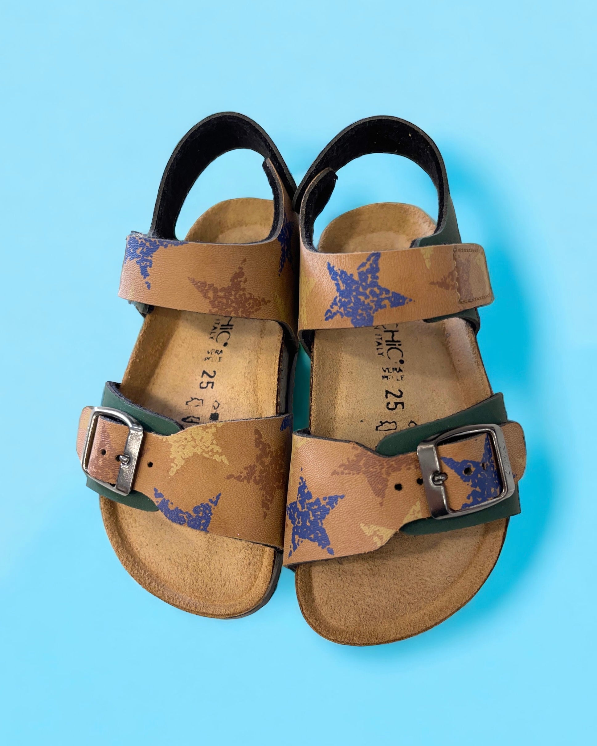 BIOCHIC - Sandalo bambino blu e beige