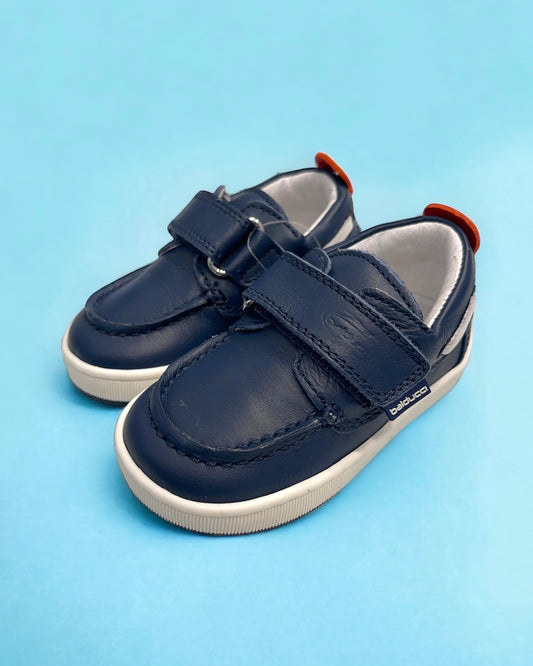 BALDUCCI - PRIMO PASSO - Mocassino blu con strappo neonato