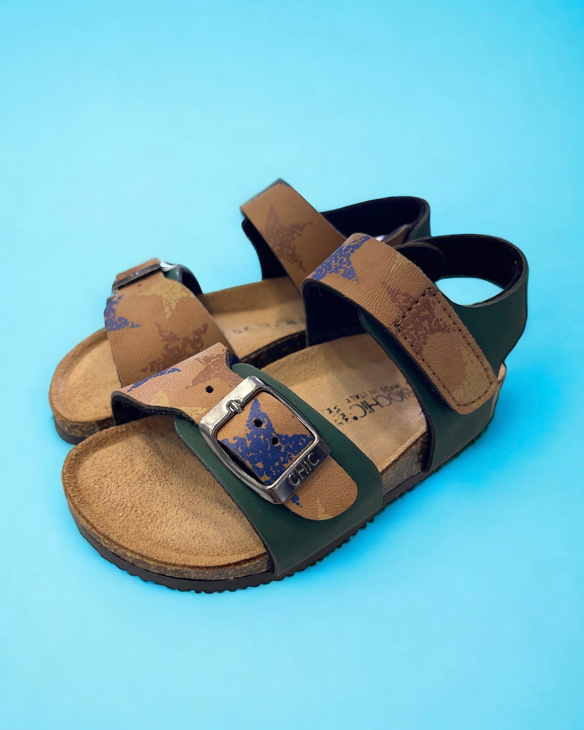 BIOCHIC - Sandalo bambino blu e beige