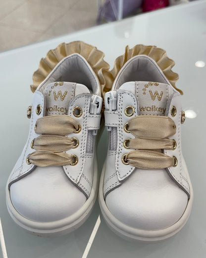WALKEY - Sneakers Bianca con dettagli oro bambina