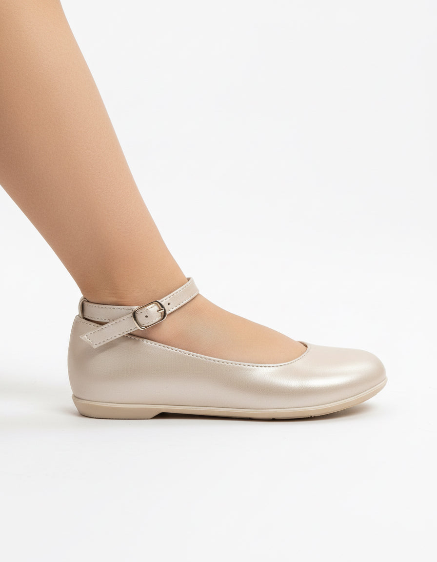 CARROTS - Ballerina elegante bianco perlato da cerimonia con laccetto caviglia bambina