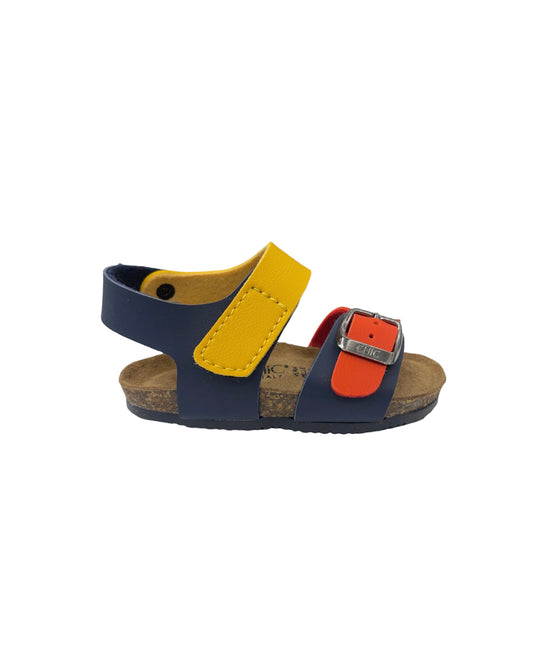 BIOCHIC- Sandalo blu rosso giallo con allacciatura a strappo bambino/neonato