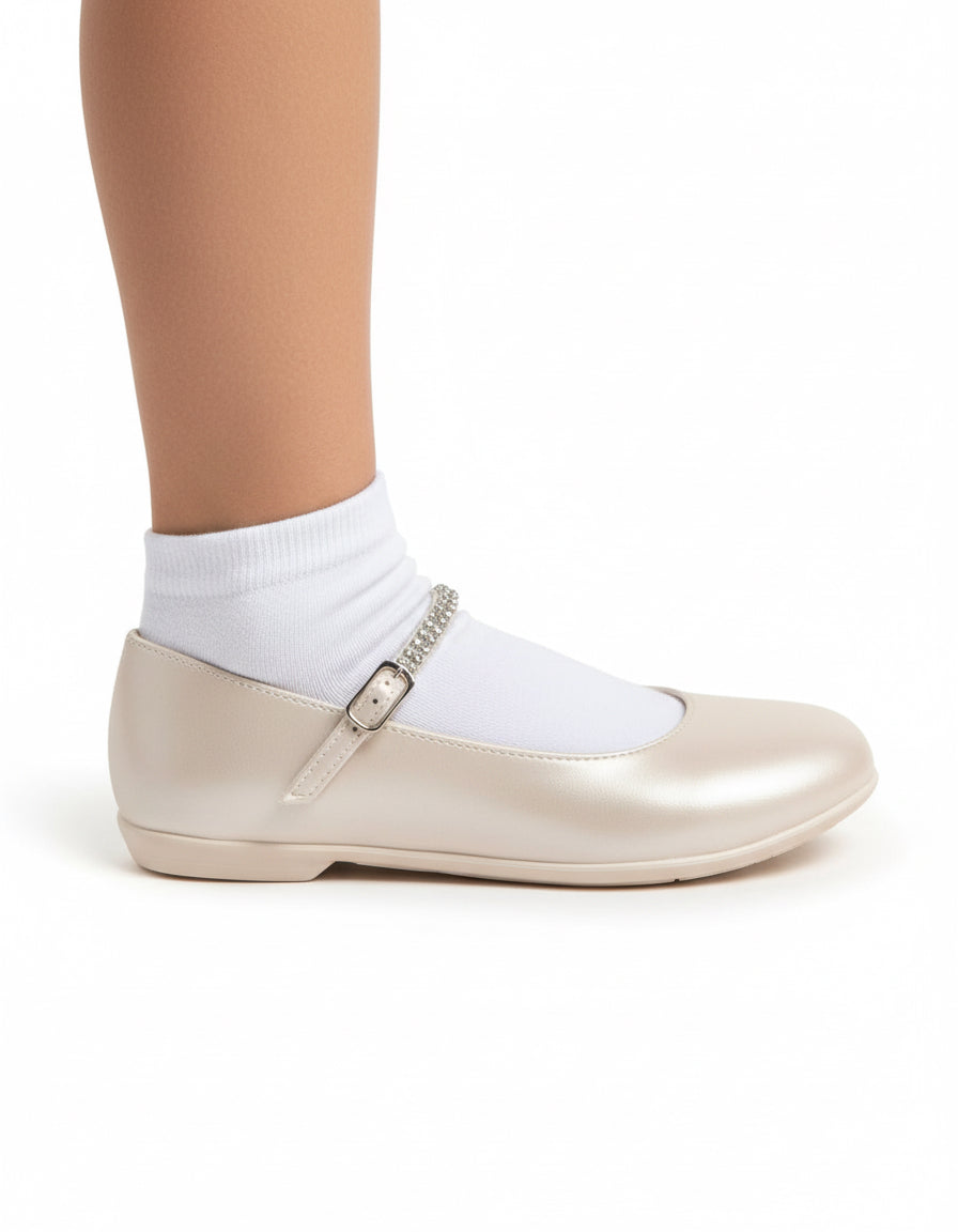 CARROTS - Ballerina elegante bianco  da cerimonia con strass bambina