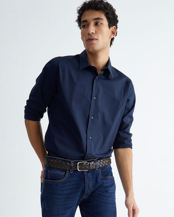 LIU-JO UOMO - Camicia blu scuro manica lunga uomo